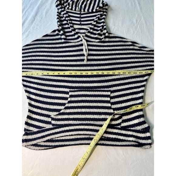 Abercrombie and Fitch W SM Hooded Sweater Striped Open Weave Beach Cruise Vacay - Picture 6 of 6